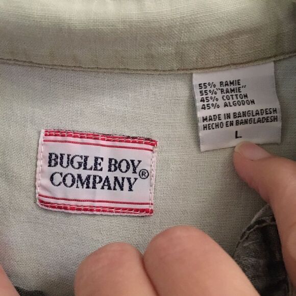 Vintage Bugle Boy short sleeve button up shirt L - Picture 6 of 7